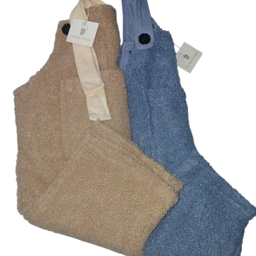 Stylish Beige and Blue Overalls
